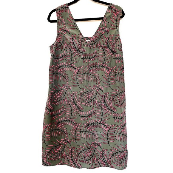 Nordstrom Halogen Palm Print Midi Dress L - Picture 1 of 16